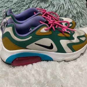Nike, Size 9, white, green, pink, purple and brown